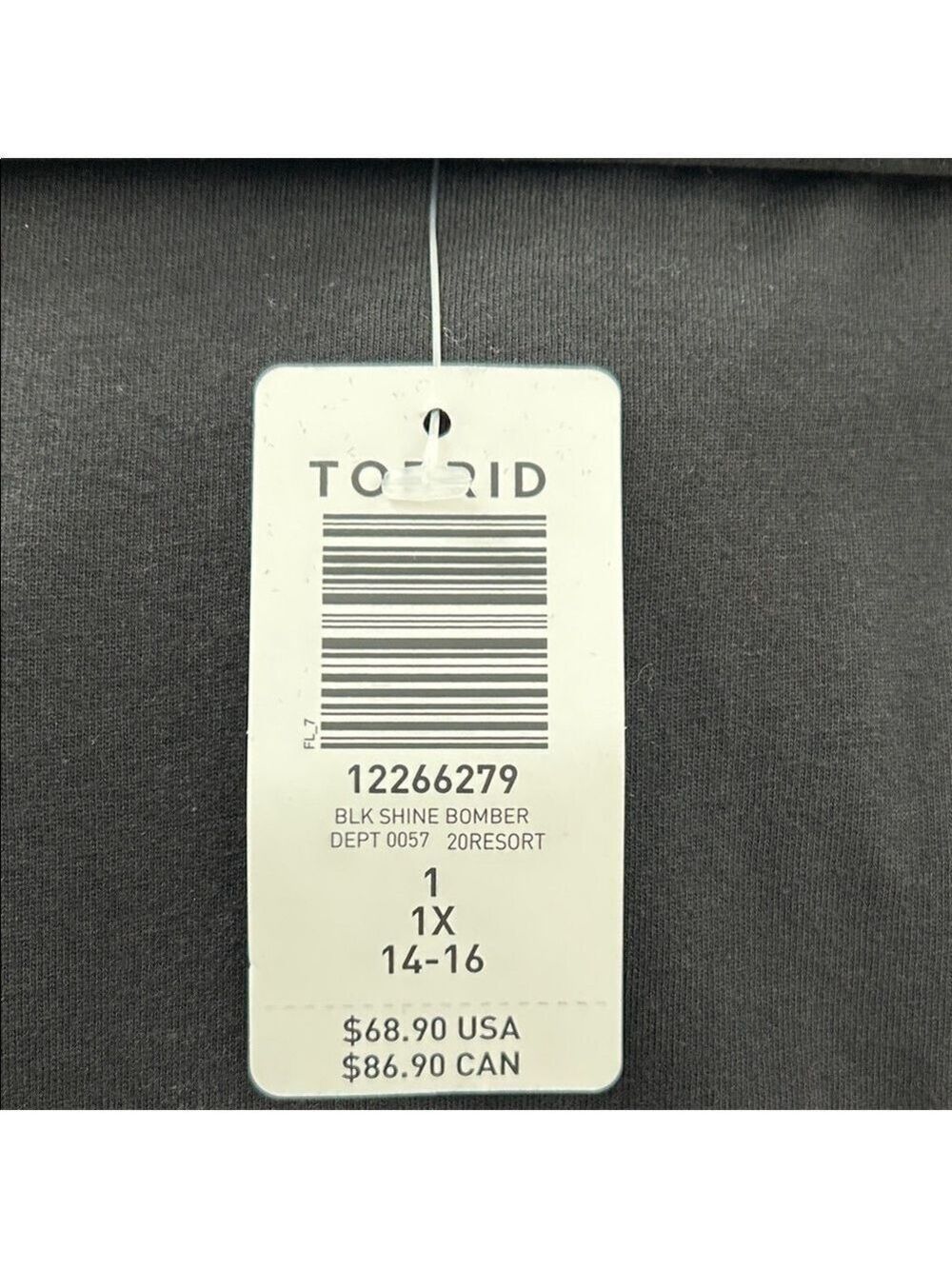 Torrid Black and Metallic Silver Bomber Jacket NWT - Picture 5 of 8